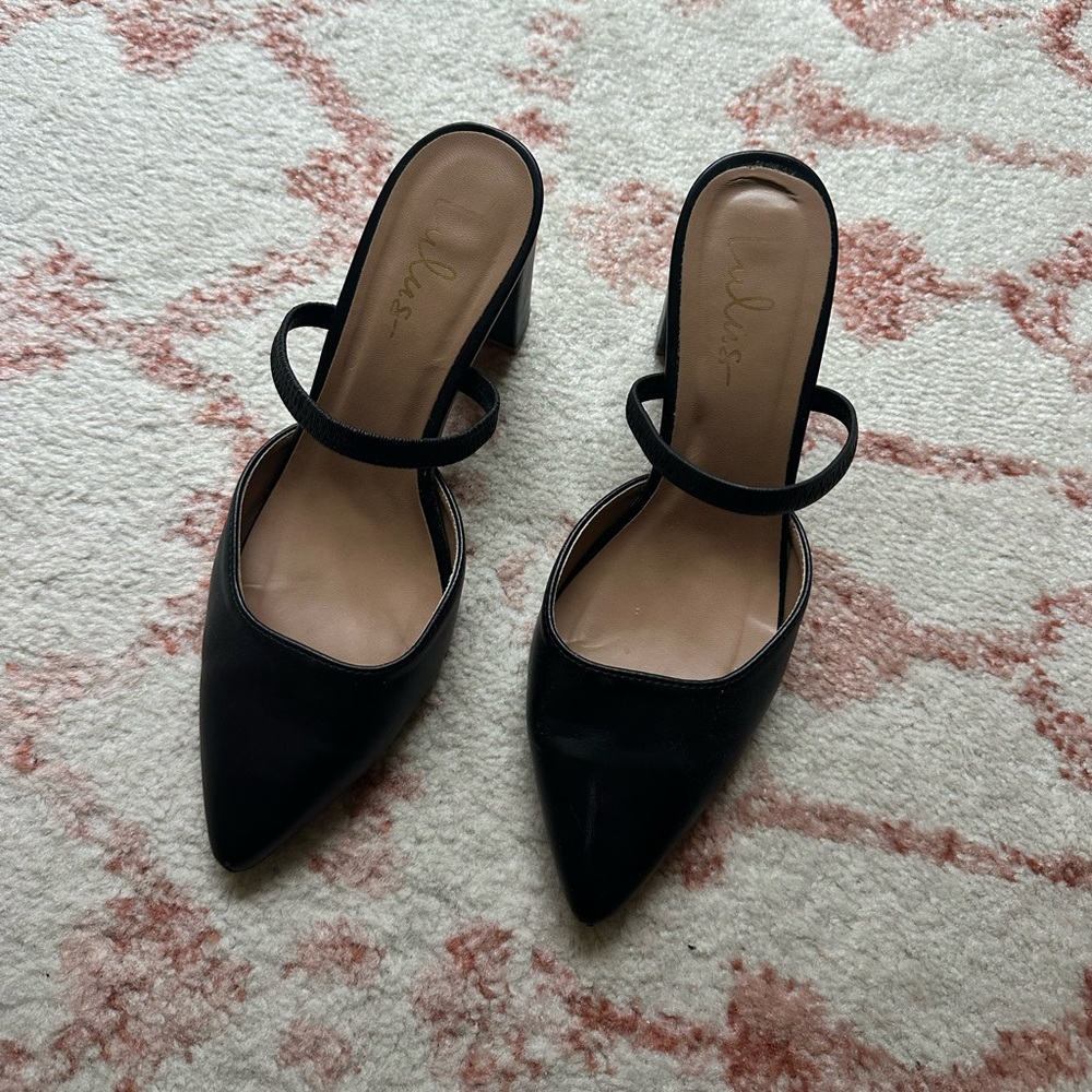 Pointed-Toe Heeled Mules - Picture 2 of 5